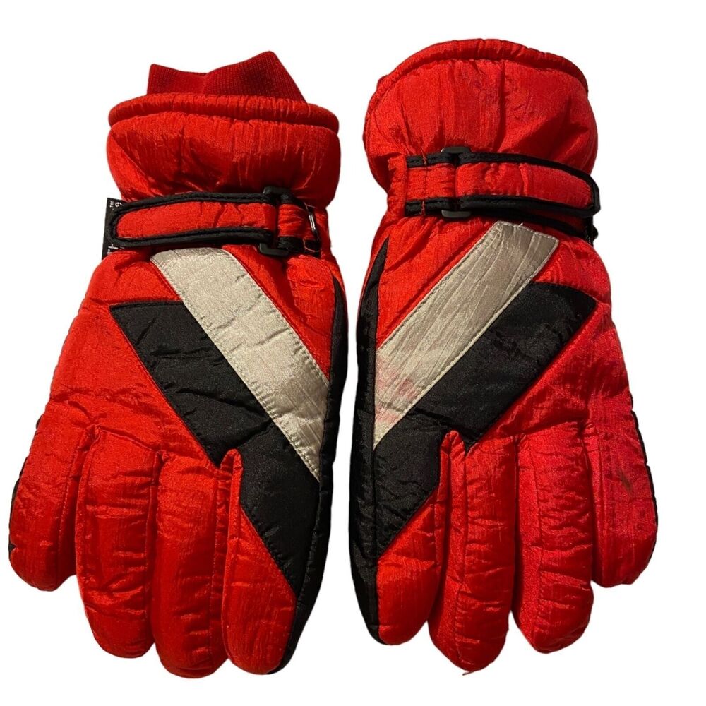 #6177 Thinsulate Red Ski Snow Gloves size L